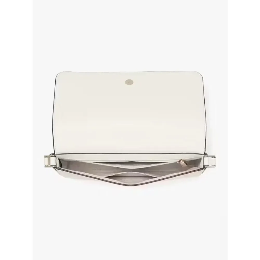 kate spade Staci Meringue Ivory Gold Tone Saffiano Leather Small Hobo Bag